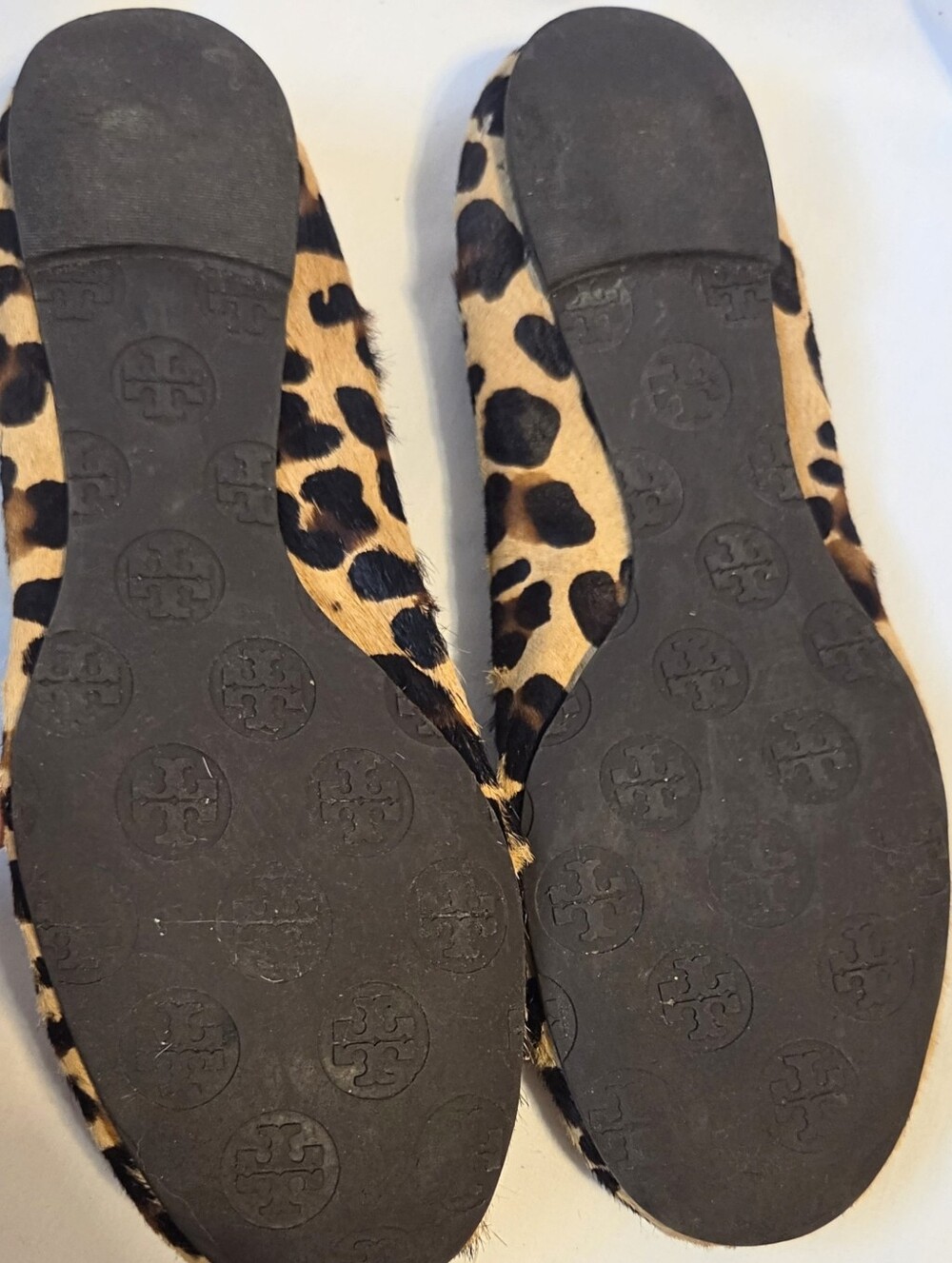 Tory Burch Animal print Fur flats Slip on Shoes Sz 8 - Picture 4 of 5